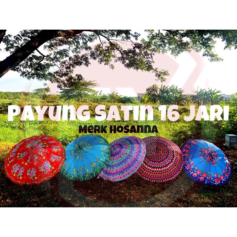 Payung Satin 16 Jari Murah Berkualitas / Payung Satin 16 Jari Hosanna / Payung Viral