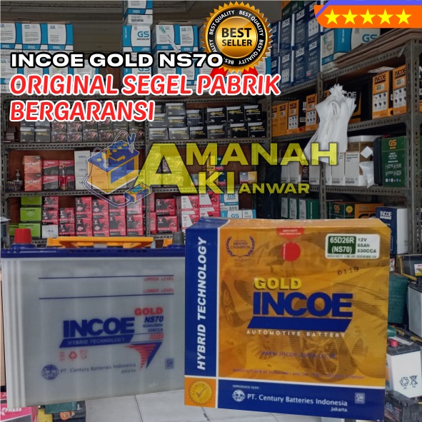 AKI Basah INCOE GOLD NS70 - Untuk Mobil MITSUBISHI: Lancer, Galant, Kuda Bensin