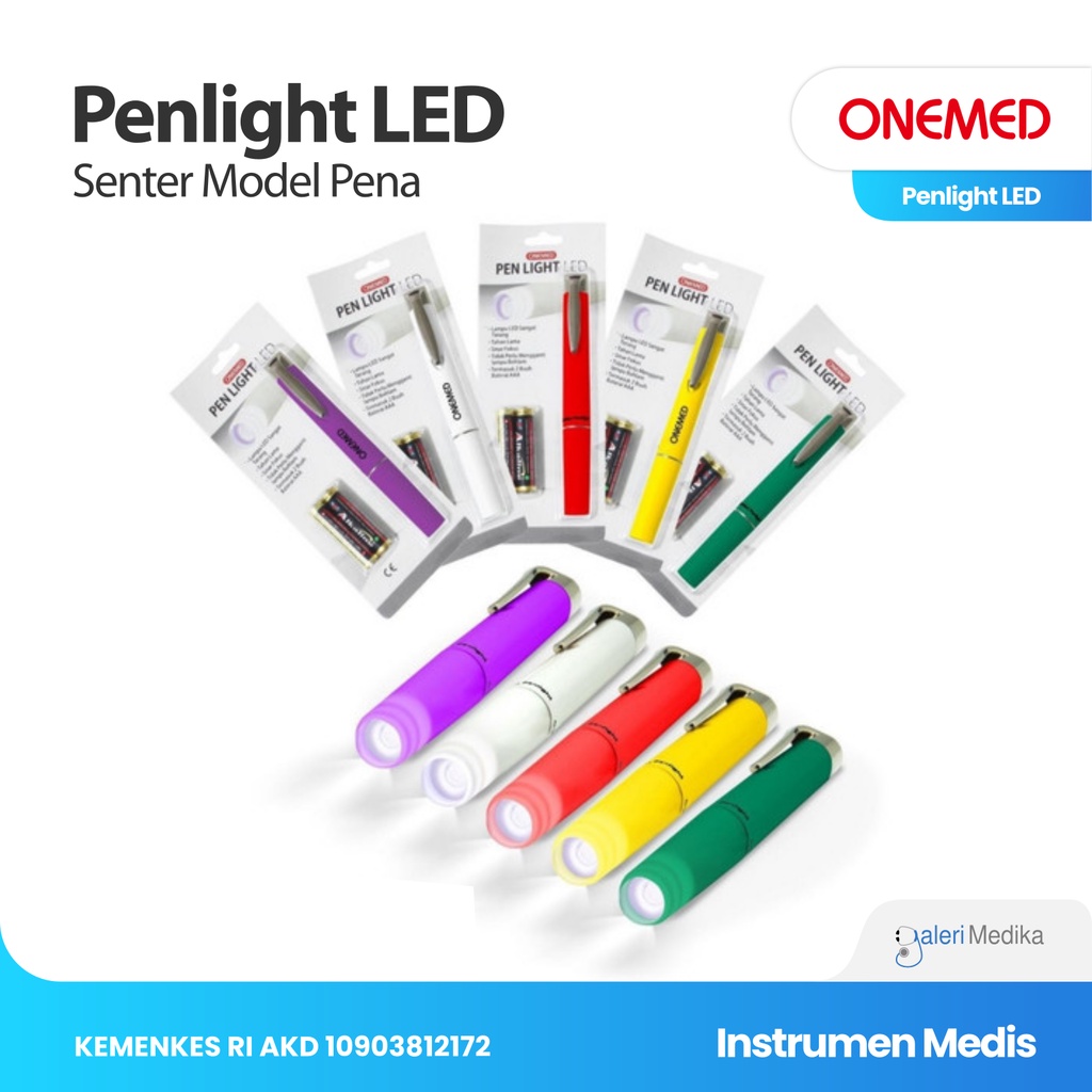 Penlight LED Onemed - FREE Baterai AAA 4 pcs