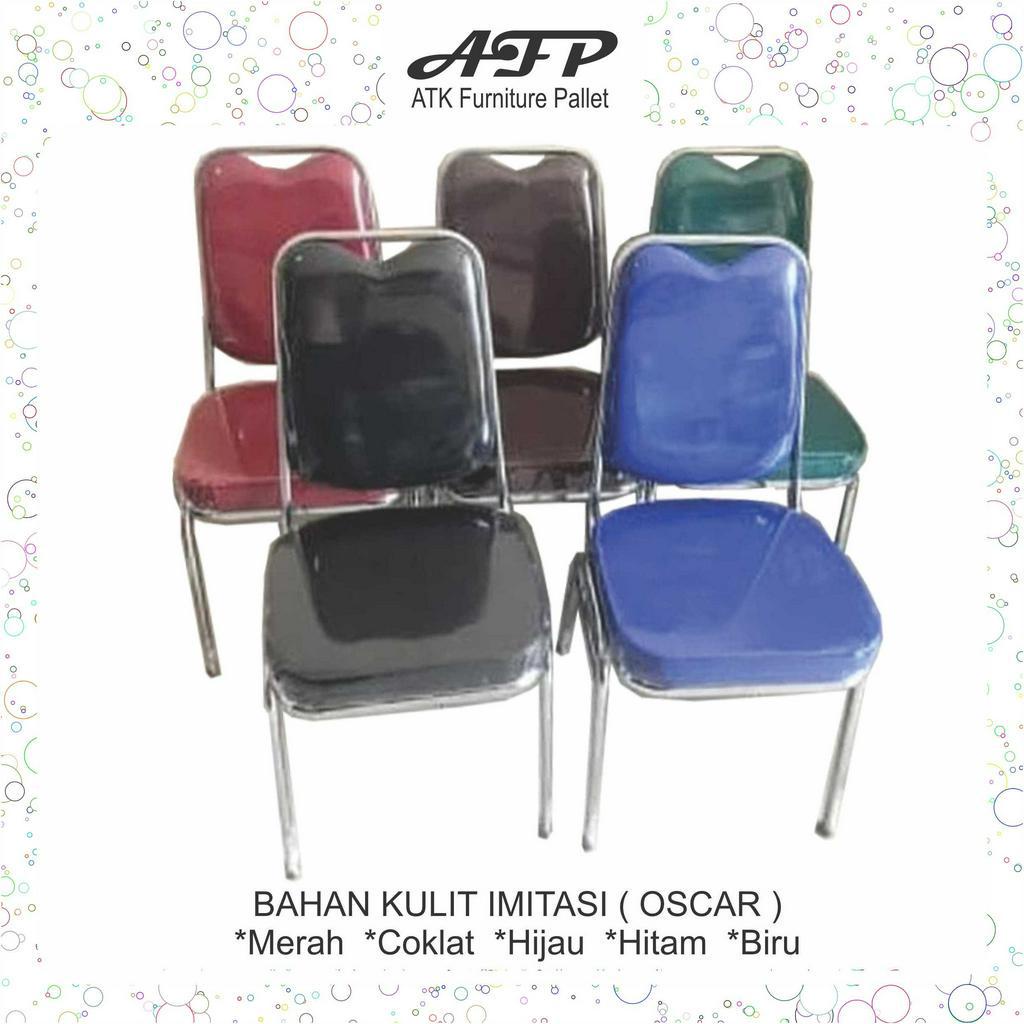 Kursi Susun Seminar Pesta Kursi Tumpuk Kantor Bahan Kulit Imitasi Oscar
