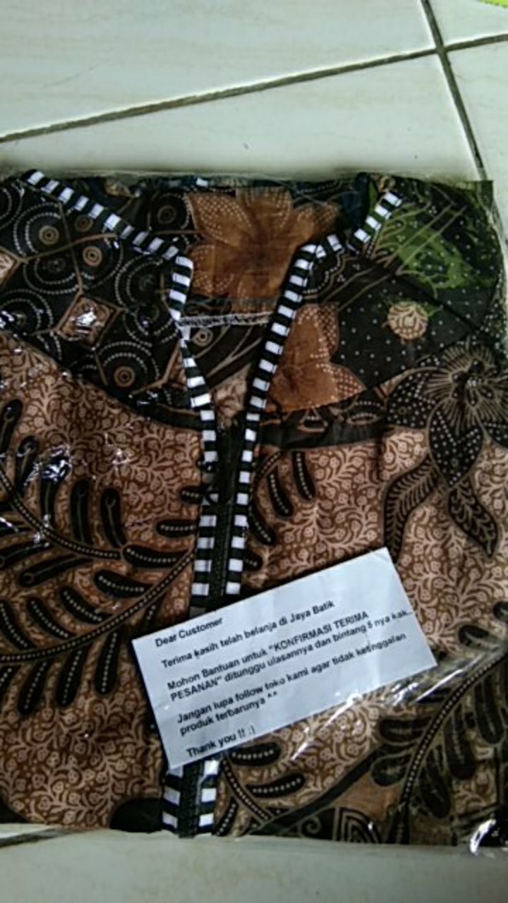 Tey-17 Batik Wanita Asj Sa Hrb026 Kenongo Kemeja Tosca Pendek