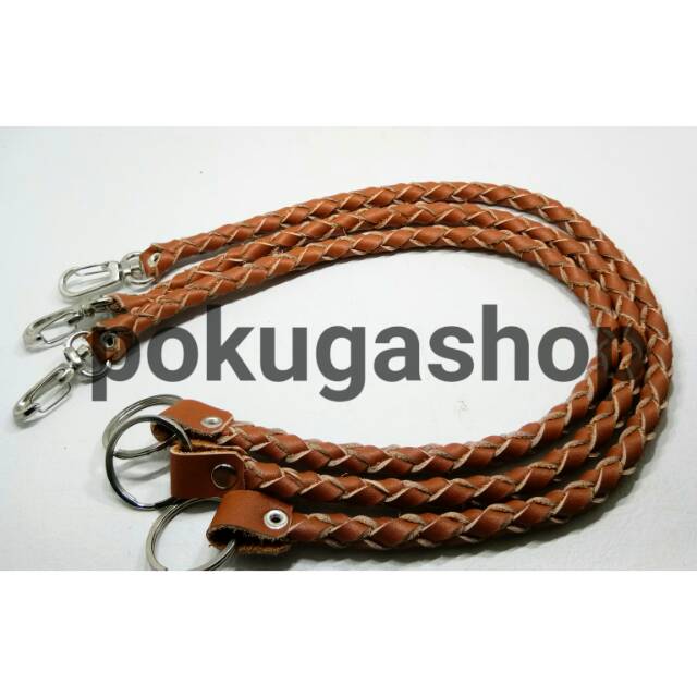 Tali gantungan kunci kulit /tali kepang /gantungan kunci kulit