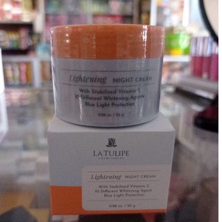 La Tulipe Latulip Lightening Night Cream Krim Crem Siang Malam Paket Pemutih Wajah Penghilang Flek H