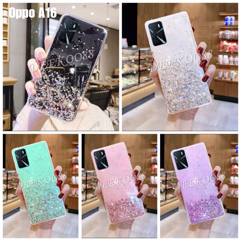 Oppo A16 A15 A15S A54 A74 4G A74 5G A95 A76 Casing Soft Case Tpu Bahan Premium Glitter Glossy