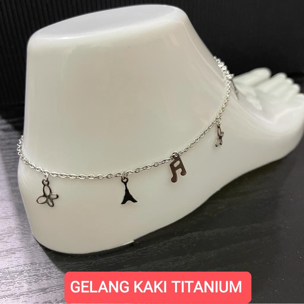 GELANG KAKI TITANIUM WANITA SILVER/EMAS /GELANG KAKI WANITA TERLARIS/GELANG KAKI WANITA TERMURAH/GELANG KAKI XUPING