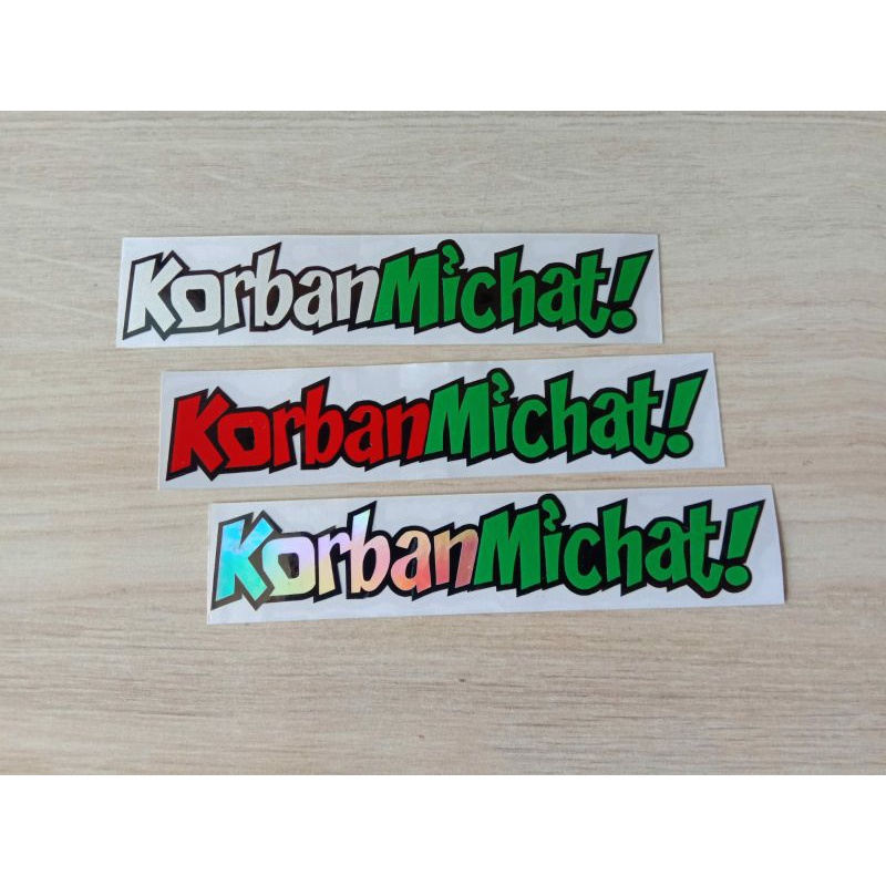Sticker Korban Michat Cutting