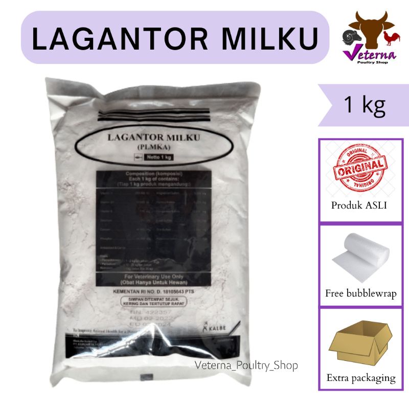 Premix Mineral Ternak Lagantor Milku 1 kg Sapi Kambing Domba Breeding dan Perah