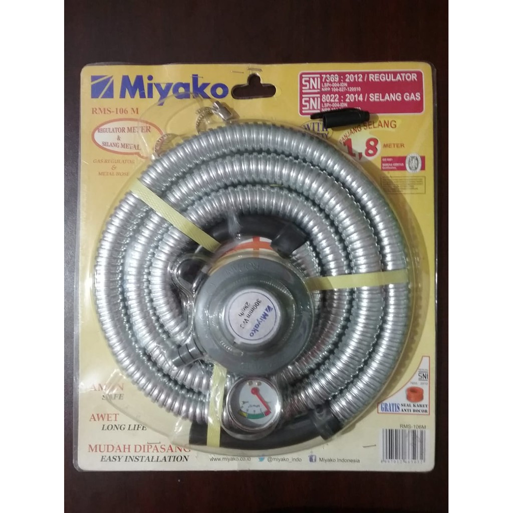 PROMO !!! Miyako Paket Selang Regulator Gas RMS-106M - Silver