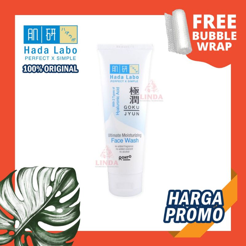 HADA LABO FACE WASH PUTIH gokujyun ultimate moisturizing100g