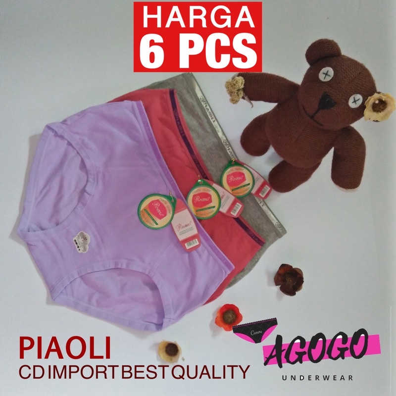 CD PIAOLI ORIGINAL 6 PCS - CD IMPORT BRANDED CD BESTSELLER - (L-XL-XXL) Celana Dalam Wanita BRANDED 
