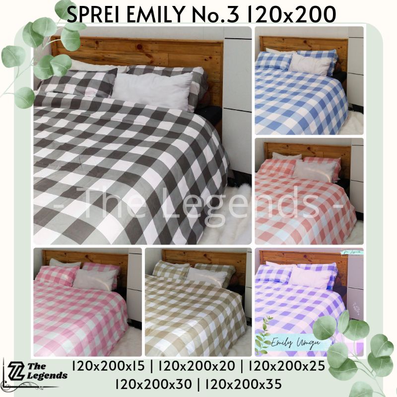 Sprei Kotak Emily No. 3 120x200 Sudut Karet | 120x200x15 | 120x200x20 | 120x200x25 | 120x200x30 | 12