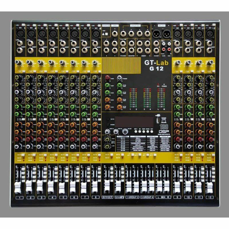 MIXER RDW GT-LAB 12 / GT LAB12 / GT LAB 12 ORIGINAL BY RDW 12 CHANNEL WARNA KUNING