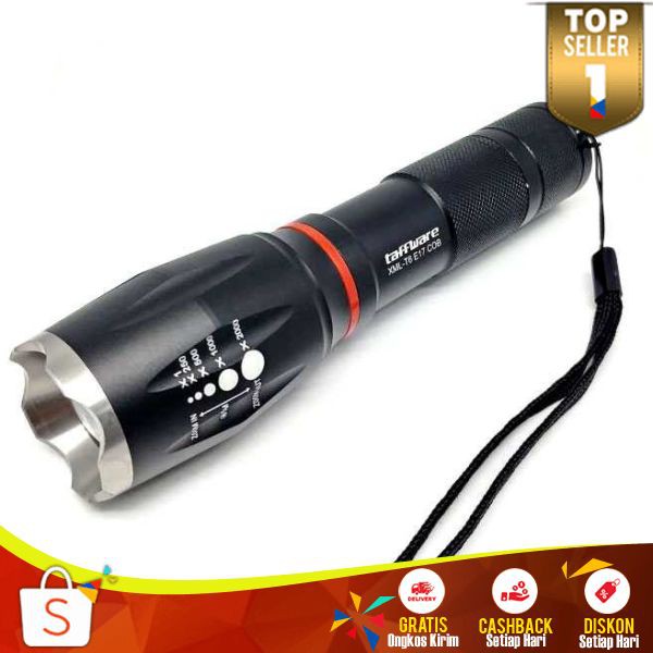 Senter LED TH 26 Flashlight Cree XM-L T6 8000 Lumens Hemat Energi Cahaya Terang Perlengkapan Outdoor