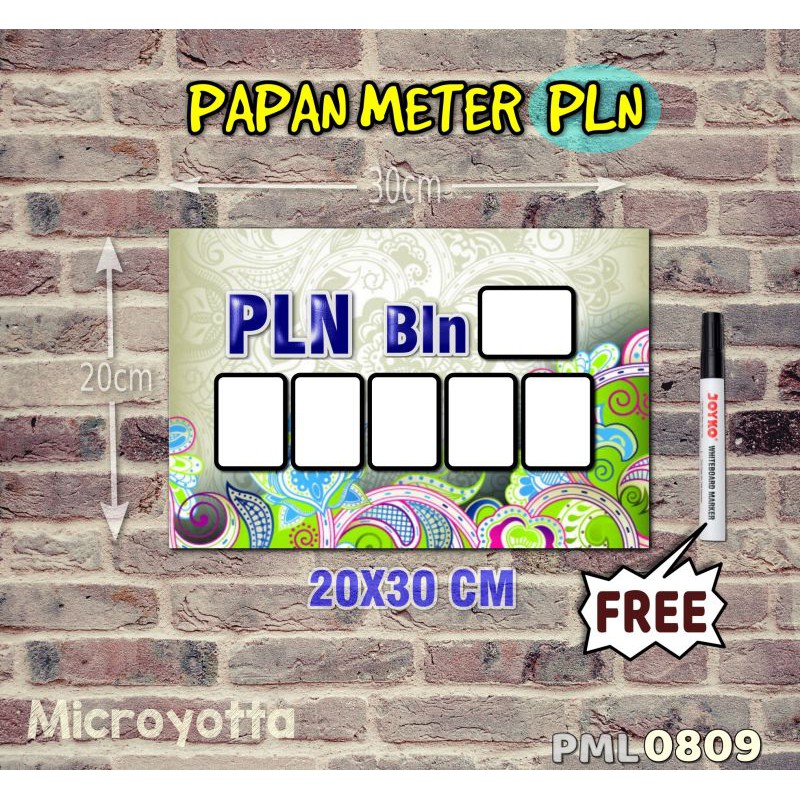 

Microyotta Papan Meter Listrik PLN PAM motif Unik - Flower 09