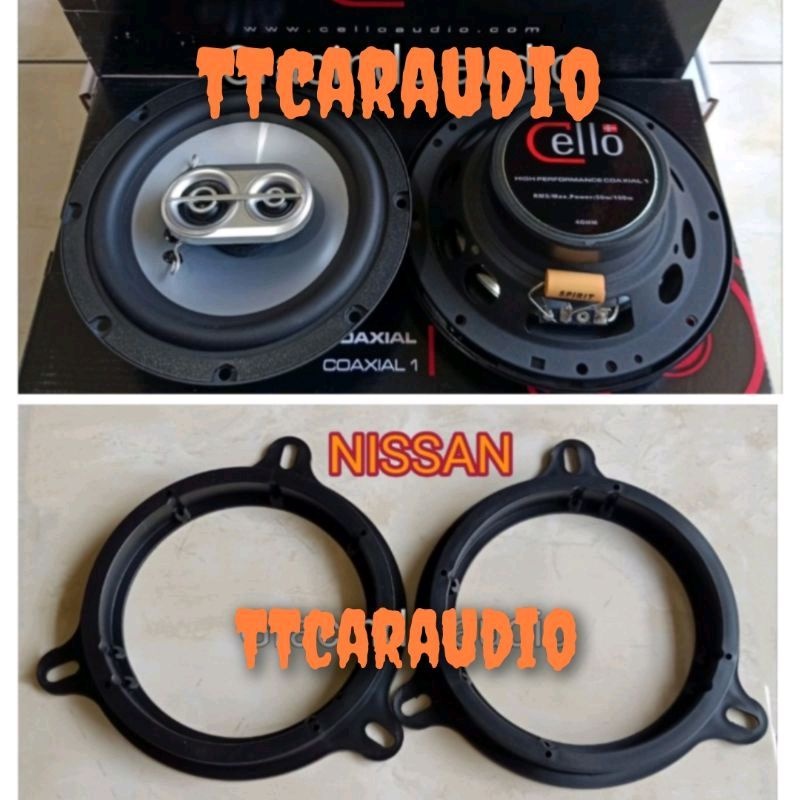 Speaker Coaxial 3way Cello 6.5inch plus Ring Speaker pintu Mobil Nissan