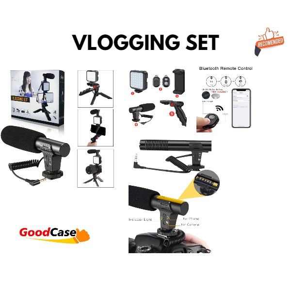 Paket Video Making Set Mic LED With Stabilizer Grip Video Handle C For Video Recording Tool Kit