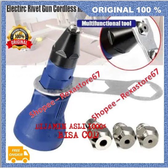 Electric Rivet Gun Cordless Riveting Drill Adapter Ripet Gun Elektrik Adapter Alat Adapter Bor Listr
