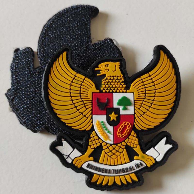 PATCH RUBBER LOGO GARUDA INDONESIA/TEMPELAN EMBLEM KARET VELCRO