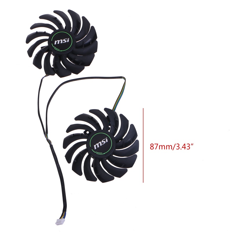 Bt 2x GPU 87MM 4pin Cooling Fan Untuk Kipas Pendingin Kartu Grafis MSI RX580 RX470 RX480