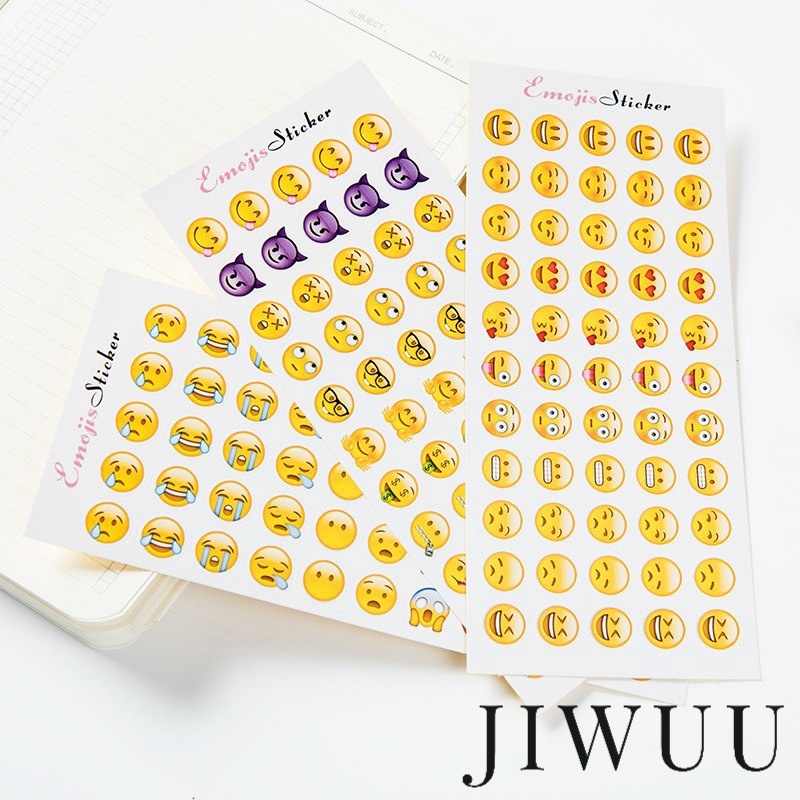 

12 Lembar Stiker Emoji Bahan PVC Untuk Dekorasi Stiker Emoji Ekspresi Kartun