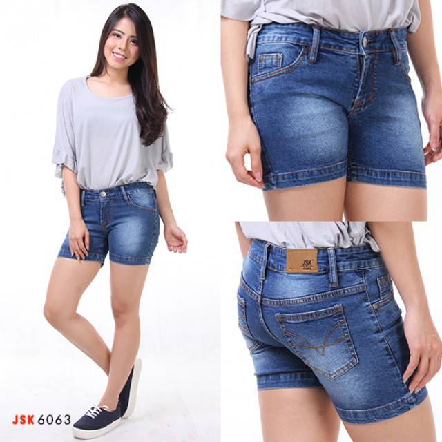 Celana Hotpant Skinny Denim Wanita Modis Trendy JSK Jeans Original Import