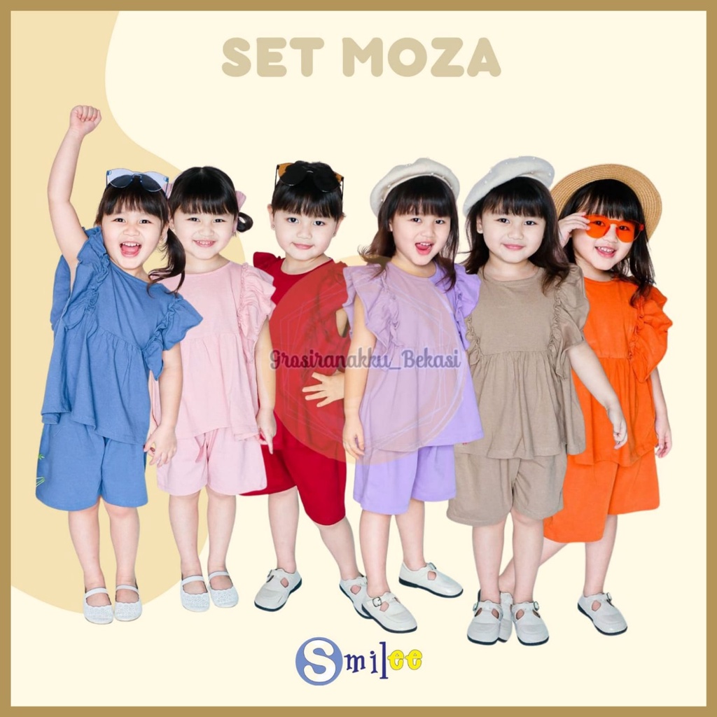 Setelan Anak Kaos Smilee Moza Mix Warna 1-5Thun