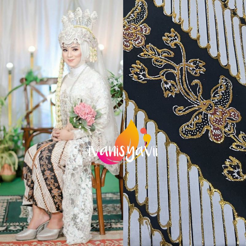 Set Jarik + Blangkon Pengantin Prodo, Motif Lereng Kembang