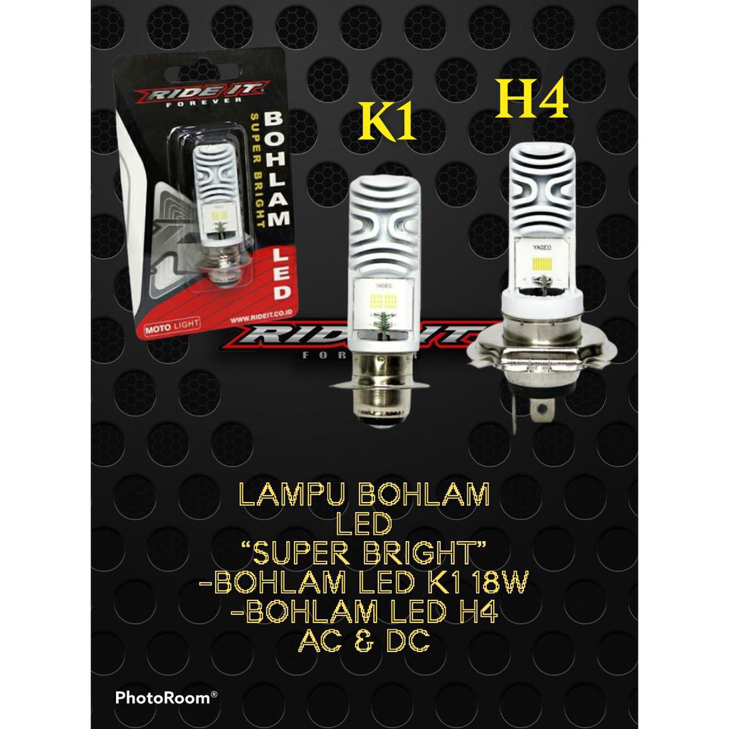 Bohlam LED K1 Bohlam LED H4 Bohlam LED Motor Lampu Depan LED Ride It Lampu Headlight Motor LED K1 H4