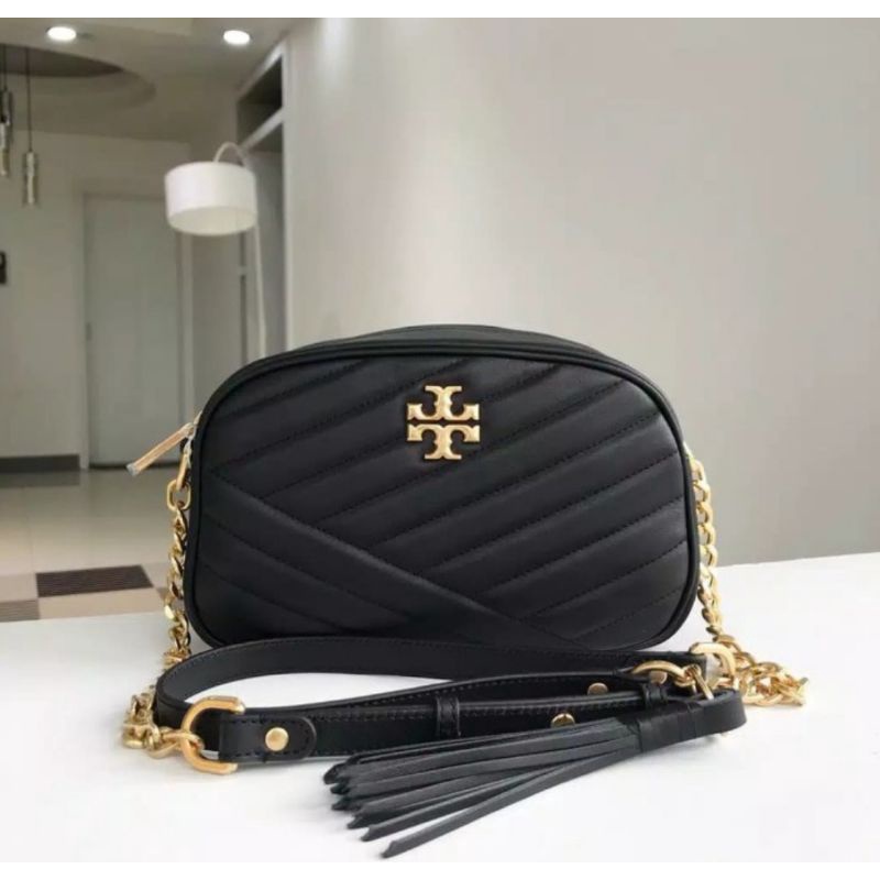 Tory Burch Kira Chevron Small Camera Bag Black