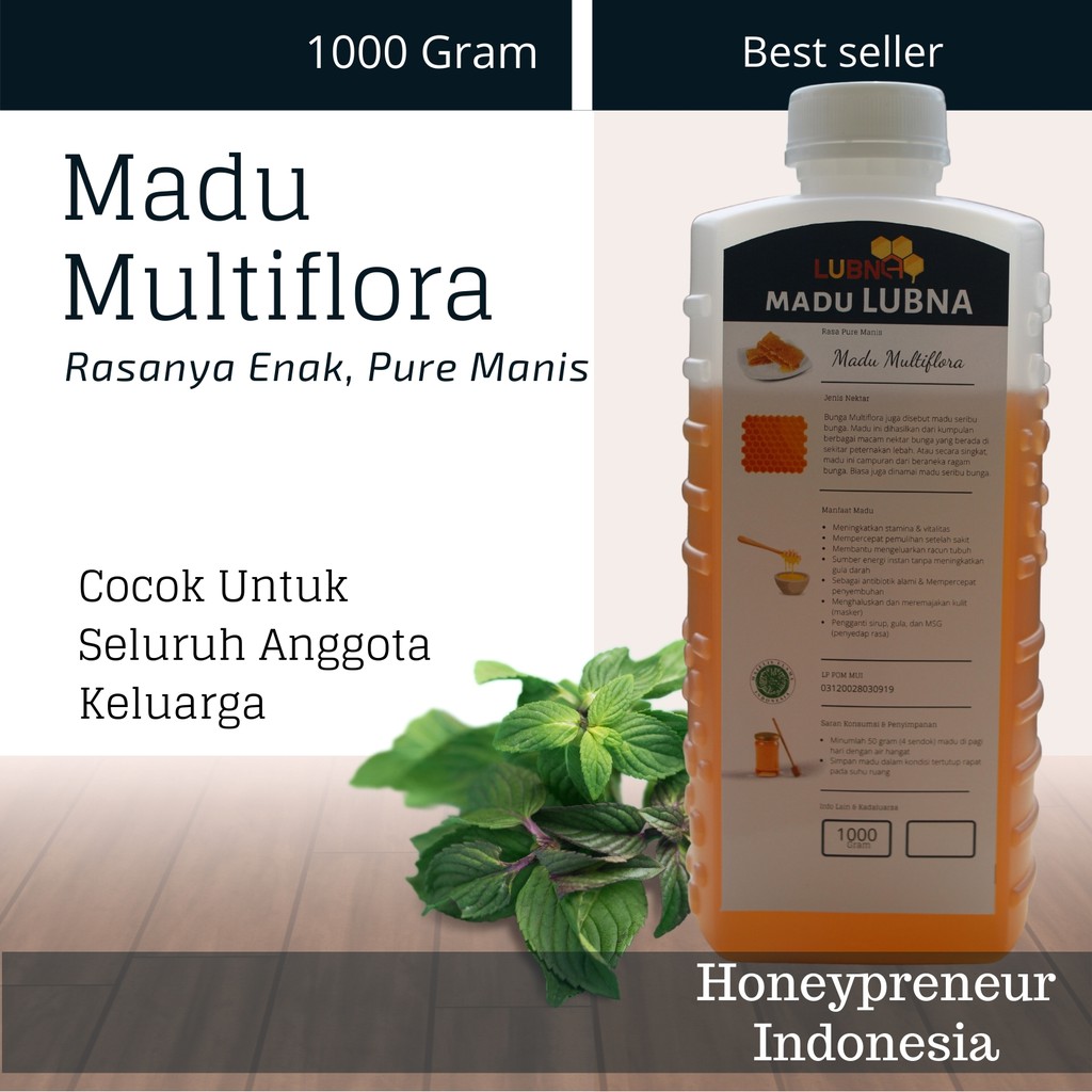 

Madu Murni Asli Multiflora 1Kg Raw Honey Mentah Organik Murah dan Penggemuk Gemuk Badan