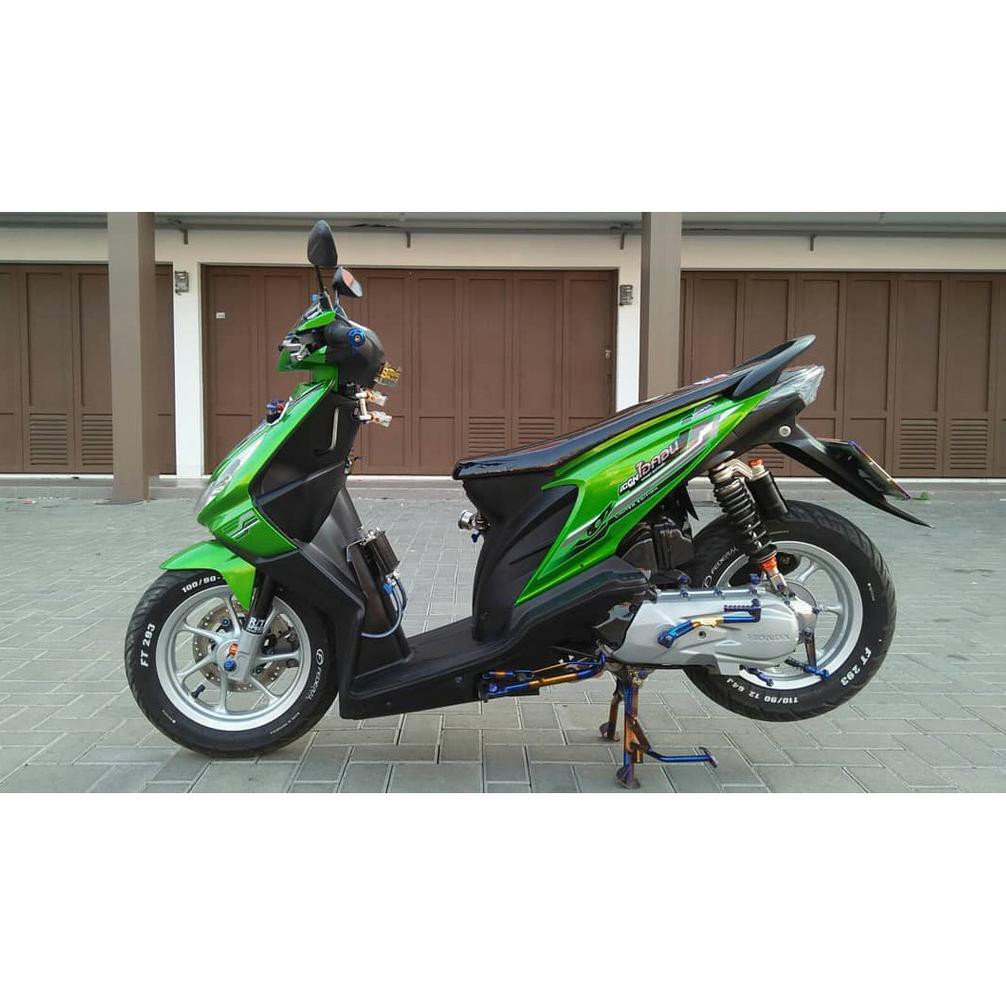 Download Kumpulan Modifikasi Beat Karbu Hijau Putih Terunik Velgy Motor