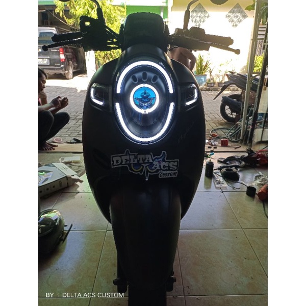 Projector HID Scoopy 2018/2019 l Custom Headlamp Reflektor Honda Scoopy fi r12 l Projie hid Scoopy