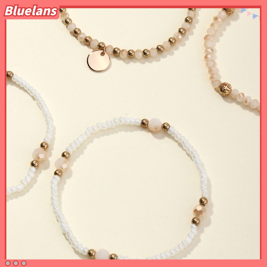 5 Pcs Gelang Elastis Bahan Alloy Warna Gold Silver Untuk Wanita