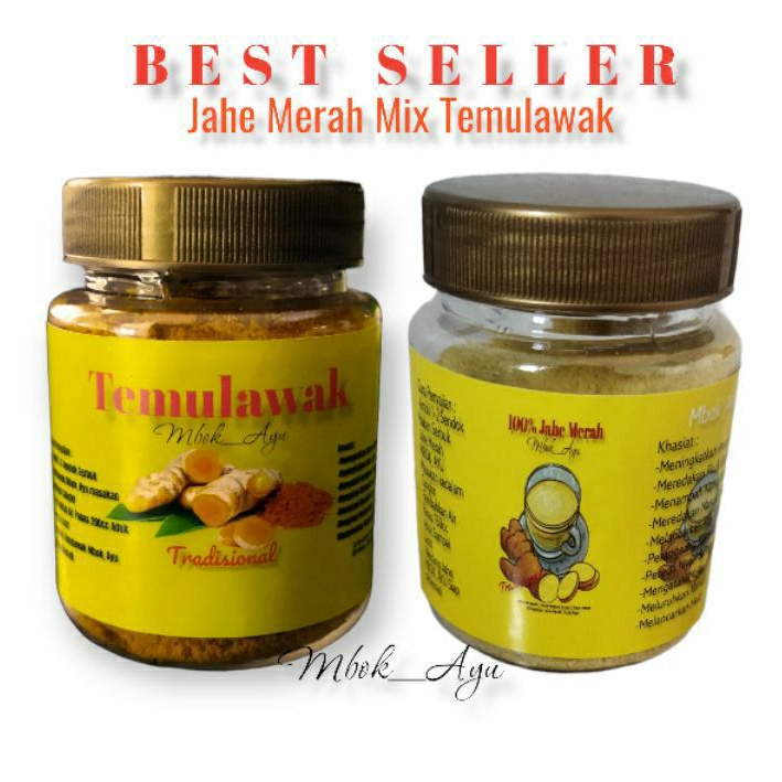 

Jamu Jahe Merah Serbuk Mix Temulawak Serbuk Mbok_Ayu 100gr isi 2botol