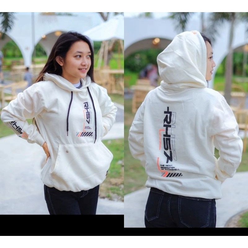 Hoodie RACING RH57 CREM Pria Wanita Jaket Motor Original