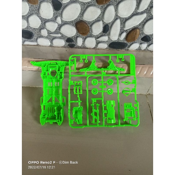 Tamiya chassis super 2, super II, S2 abs + gearbox ( green/ijo )