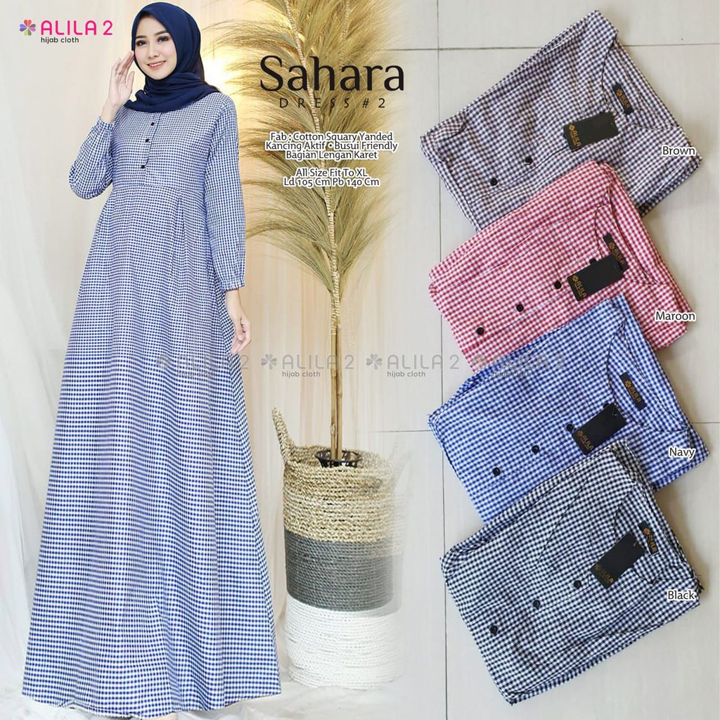 [GAMIS] Sahara Dress #2 by Alila 2 - Gamis Terbaru - Gamis Motif Kotak- Gamis Kotak-Kotak