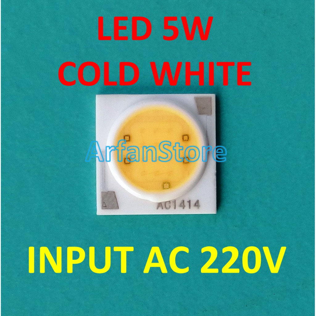 LED 5W AC 220V Cold White High Power LED Putih COB HPL Tanpa Driver