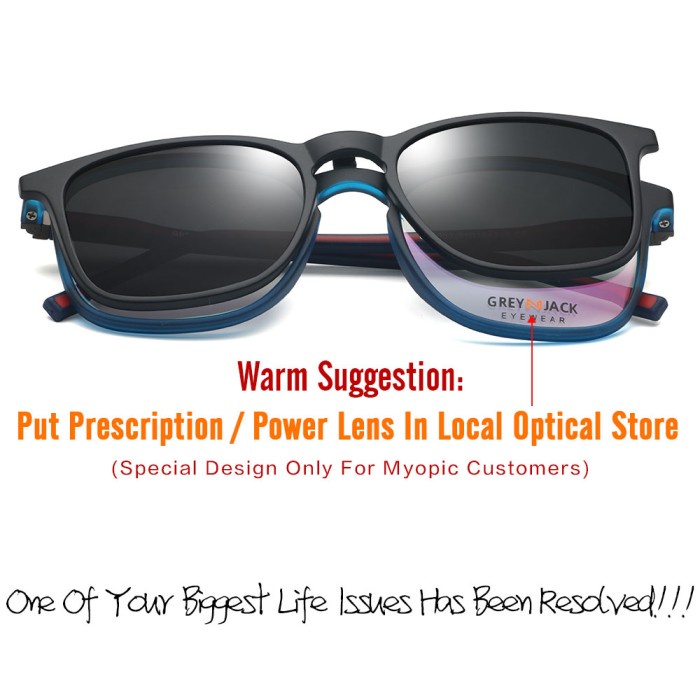 misi- Kacamata Clip on/ Grey Jack/ Kacamata Pria dan Wanita/6033