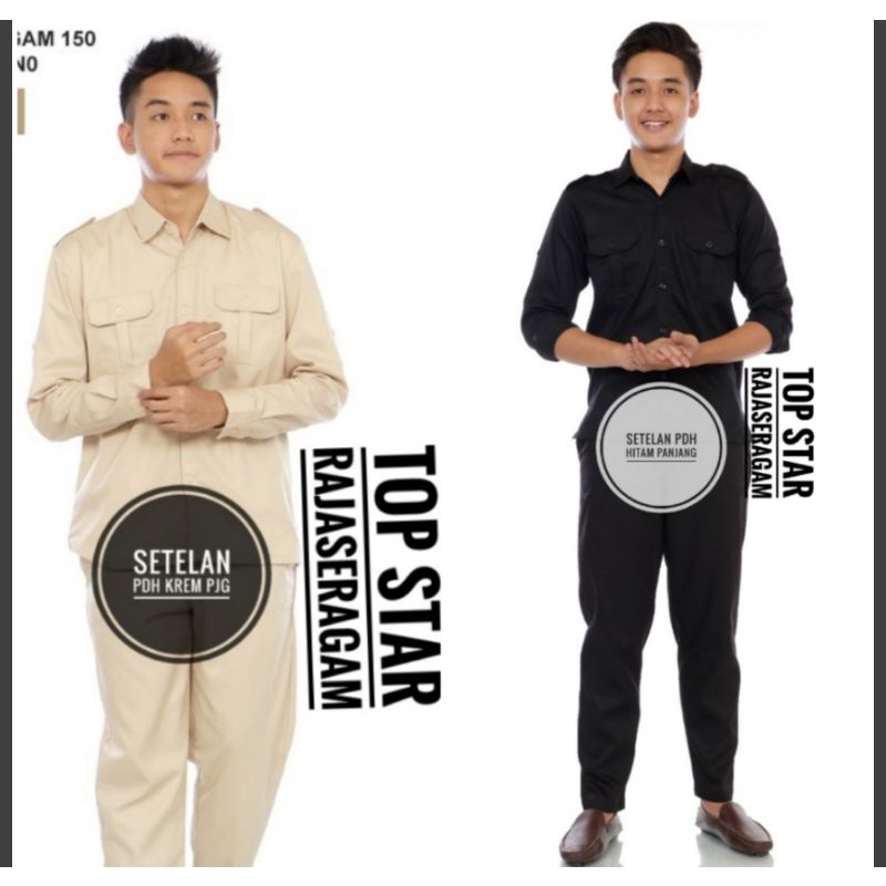 Setelan PDH PDL Kemeja Celana Kerja Dinas Lapangan Net Tv Kantor Drill