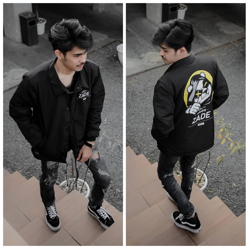 JAKET PRIA - JAKET COACH SALVIO HEXIA - JAKET WINDBREAKER - JAKET PARASUT PRIA - JAKET PARASUT - JAKET COACH ORIGINAL - JAKET COACH ANAK - JAKET COACH PRIA - JAKET COACH WANITA -  JACKET PRIA - JAKET CASUAL - JAKET MOTOR -  JAKET COWOK - JAKET COWO-Hitam Cat