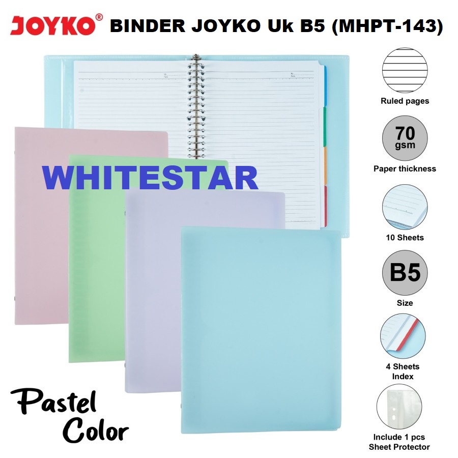

binder note / file loose leaf joyko uk / ukuran B5 warna pastel color colour