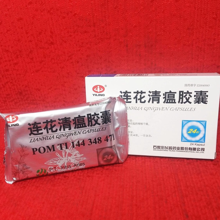 LIANHUA QINGWEN CAPSULES BPOM YILING 24KAPSUL LIAN HUA QING WEN LIANHUA ASLI ORIGINAL INTRA ARIES
