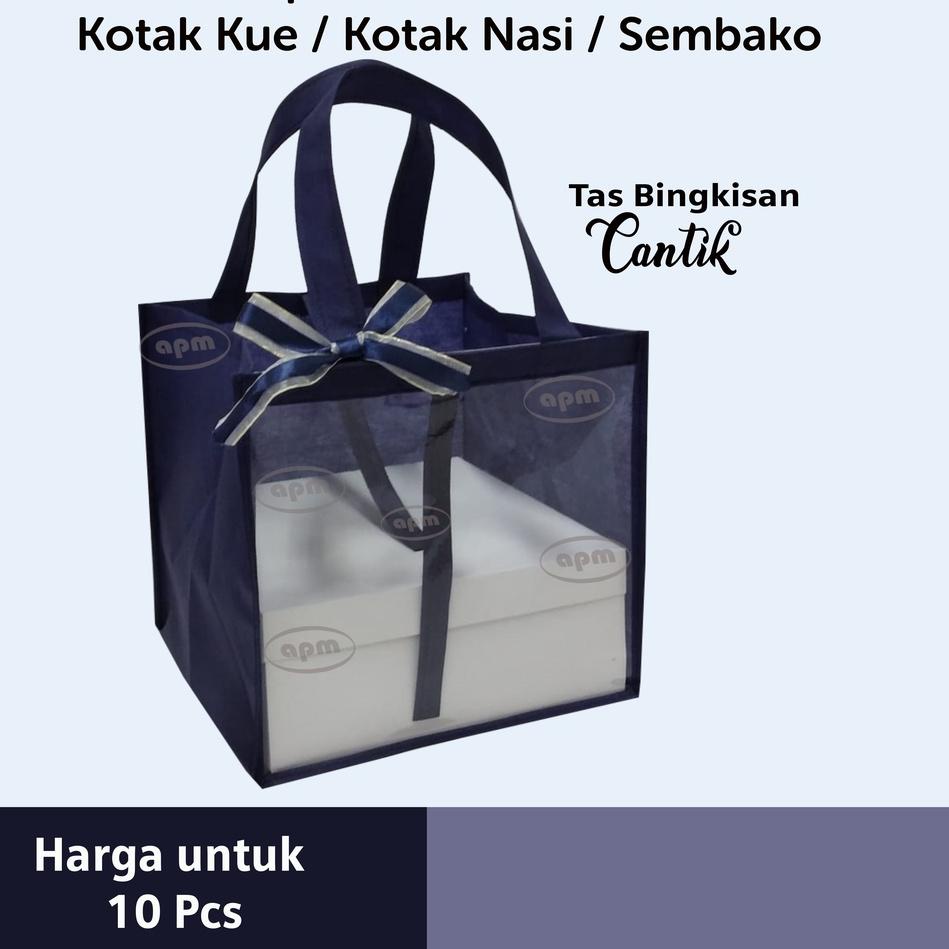 

✸ Tas Spunbond Mika Jahit Kotak Kue / Kotak Nasi / Sembako ◊