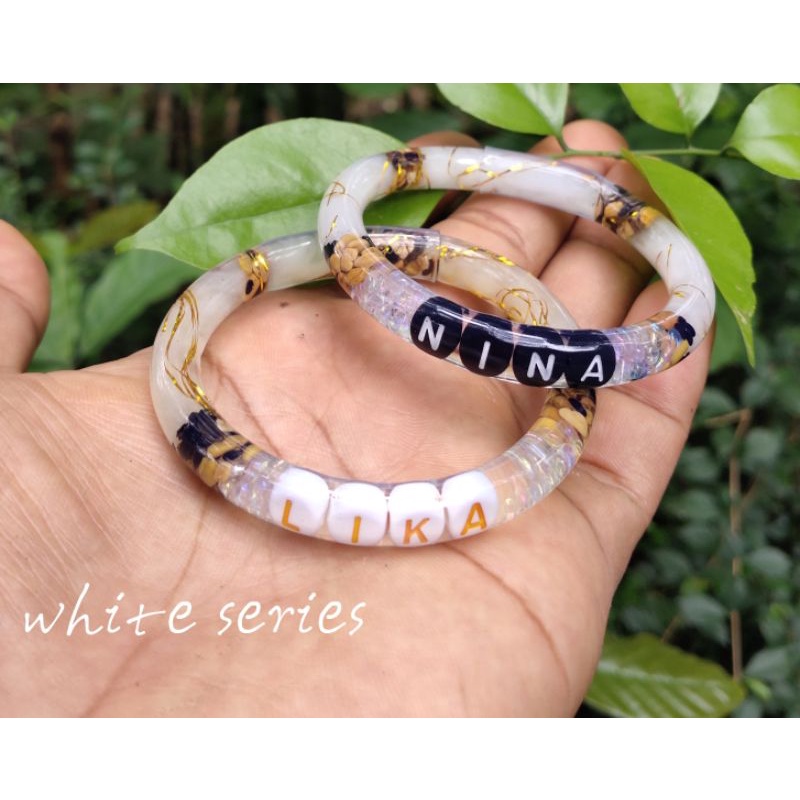 gelang sawan custome /white series/gelang sambetan nama