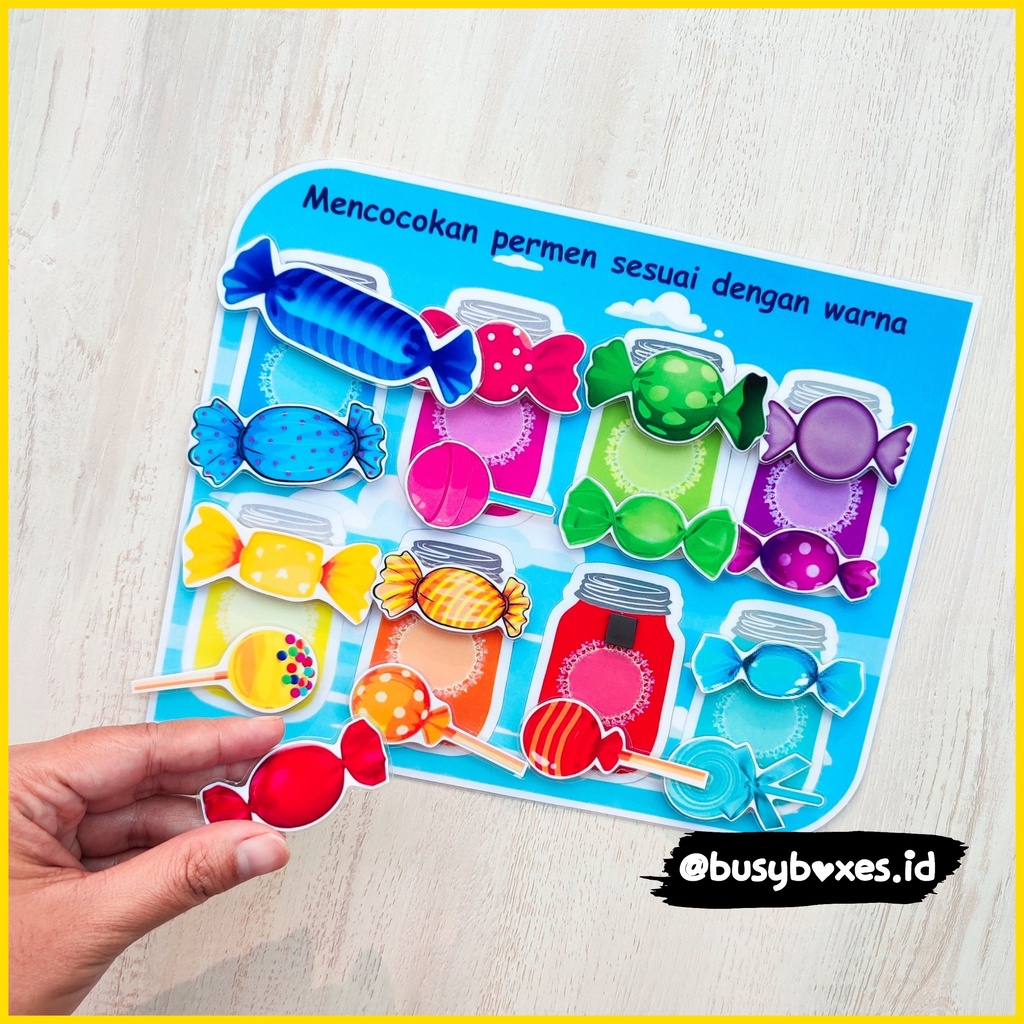 [busyboxes.id] colour candy / colour sorting / mainan edukasi paud mengelompokan warna