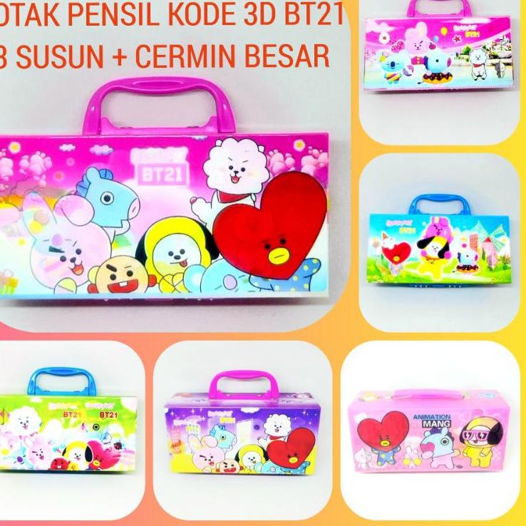 

kzht KOTAK PENSIL KODE 3D BT 21 B T S LAMPU LED Disco 3 Susun Special Promo