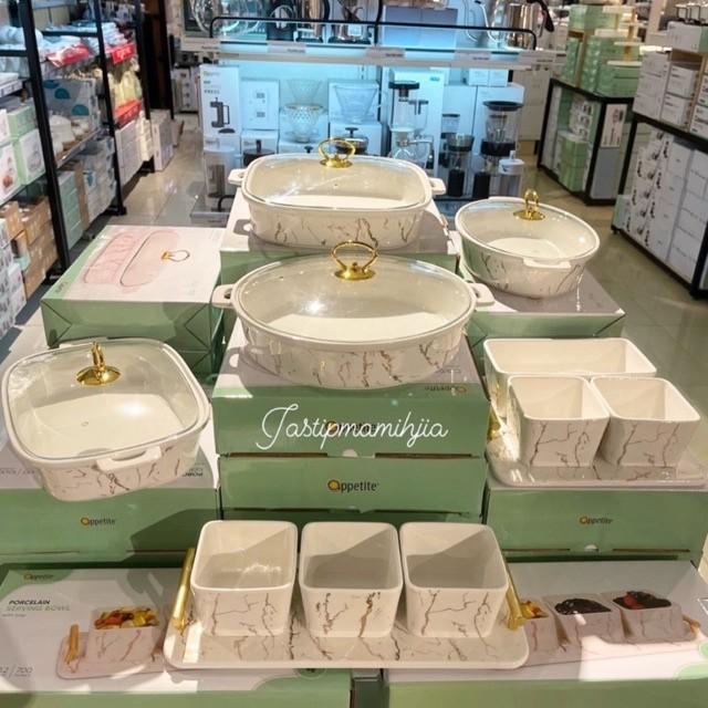 Wadah Saji Marble Keramik Appetite Informa Serving Set Caserole Marble