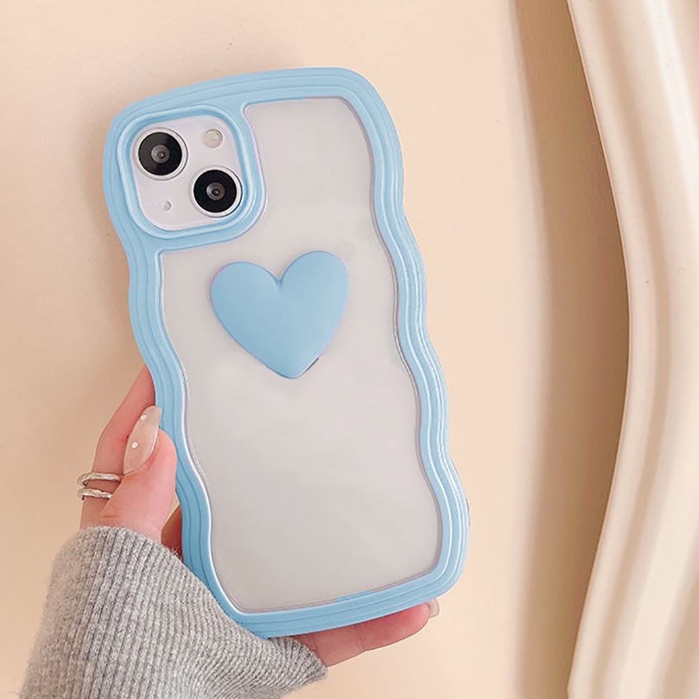 Soft Case TPU Motif Hati 3D Warna Permen Untuk iPhone 11 13 12 14 Pro X XS XR 8 7 6 Plus