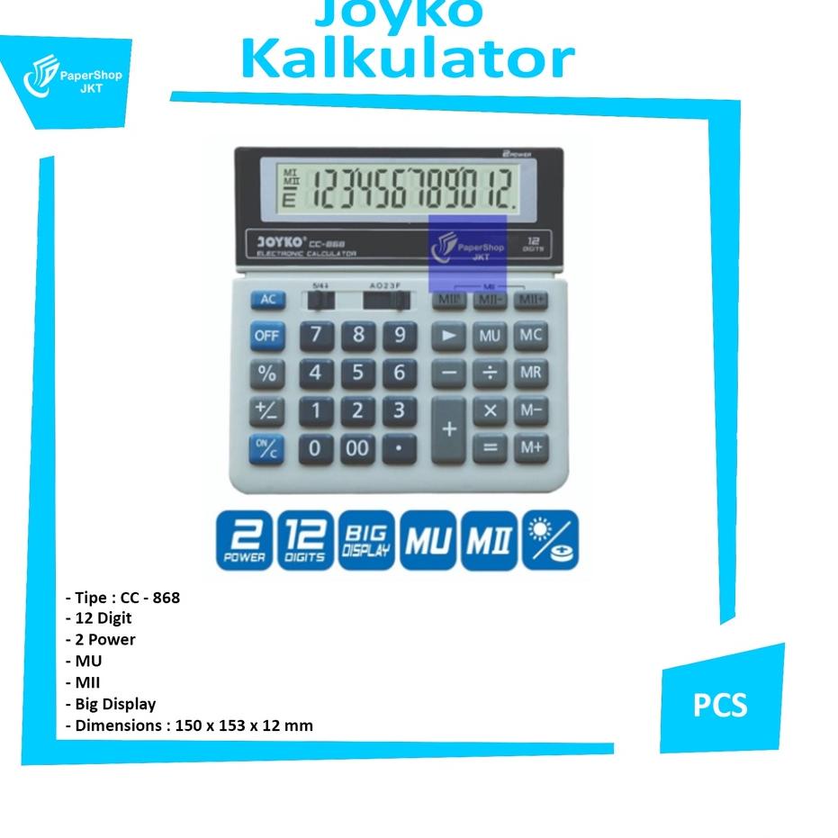 

F056 Kalkulator 12 Digits Joyko CC-868 ..